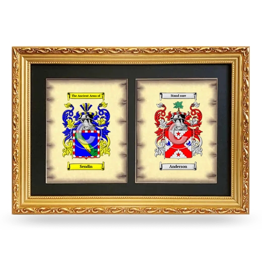 Double Coat of Arms Framed - Gold