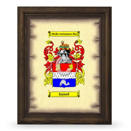 Inyard Coat of Arms Framed - Brown