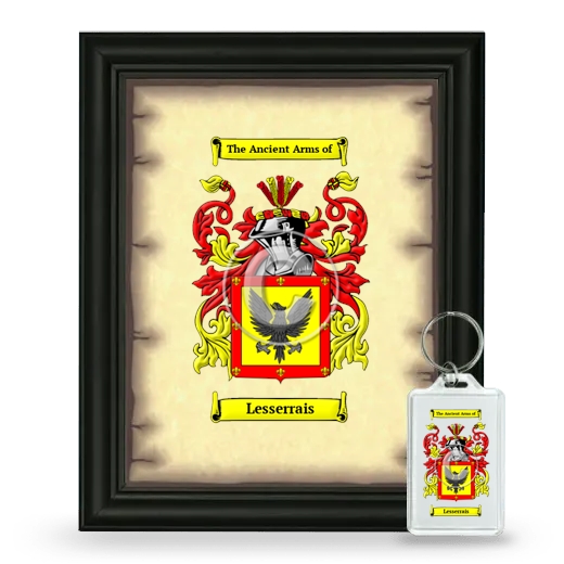 Lesserrais Framed Coat of Arms and Keychain - Black