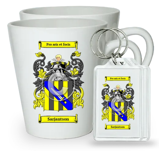 Sarjantson Pair of Latte Mugs and Pair of Keychains