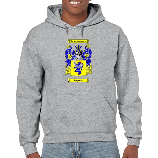 Serponte Grey Unisex Coat of Arms Hooded Sweatshirt
