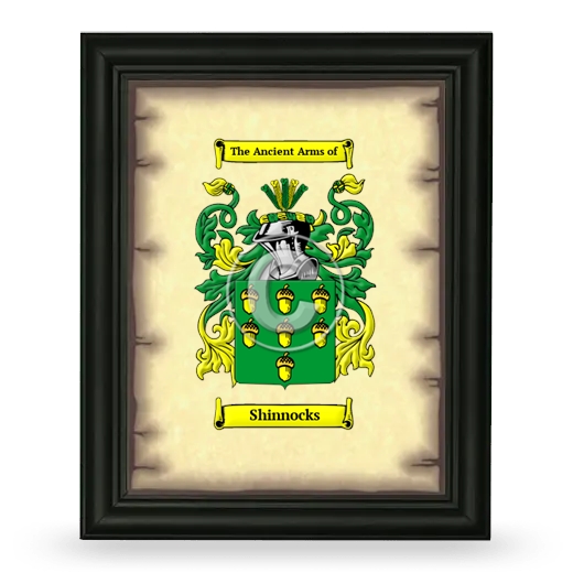 Shinnocks Coat of Arms Framed - Black