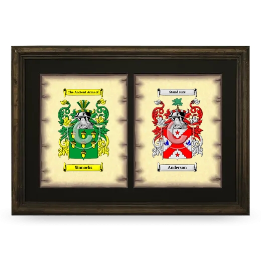 Double Coat of Arms Framed - Brown