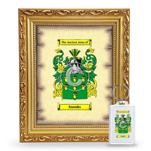 Snouks Framed Coat of Arms and Keychain - Gold