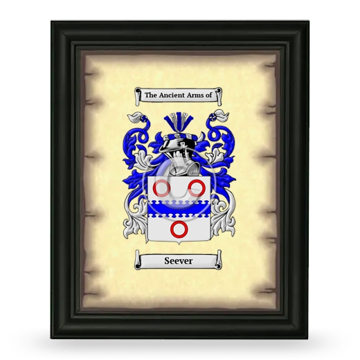 Seever Coat of Arms Framed - Black