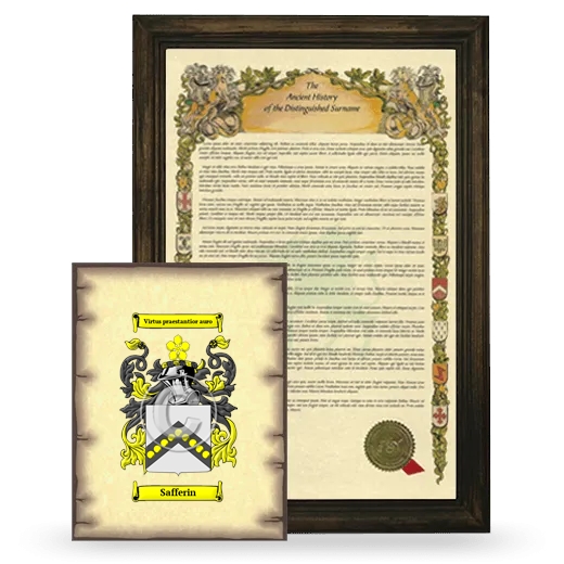 Safferin Framed History and Coat of Arms Print - Brown