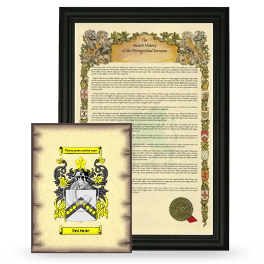 Seavane Framed History and Coat of Arms Print - Black