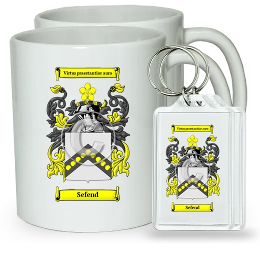 Sefend Pair of Coffee Mugs and Pair of Keychains