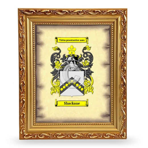 Shackane Coat of Arms Framed - Gold