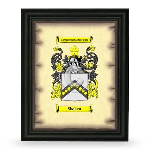 Shaken Coat of Arms Framed - Black