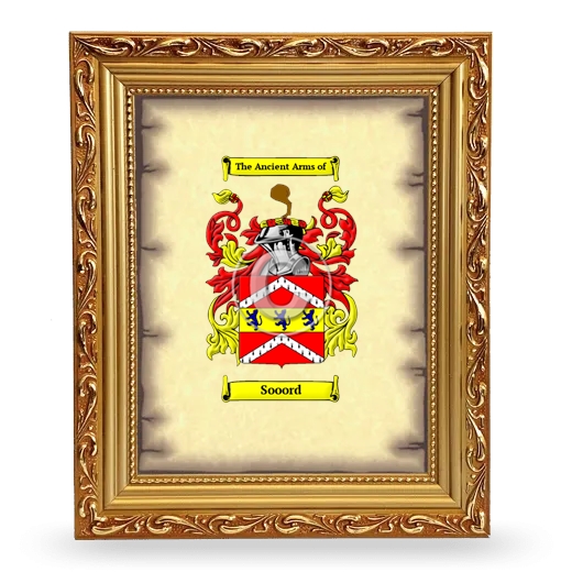 Sooord Coat of Arms Framed - Gold