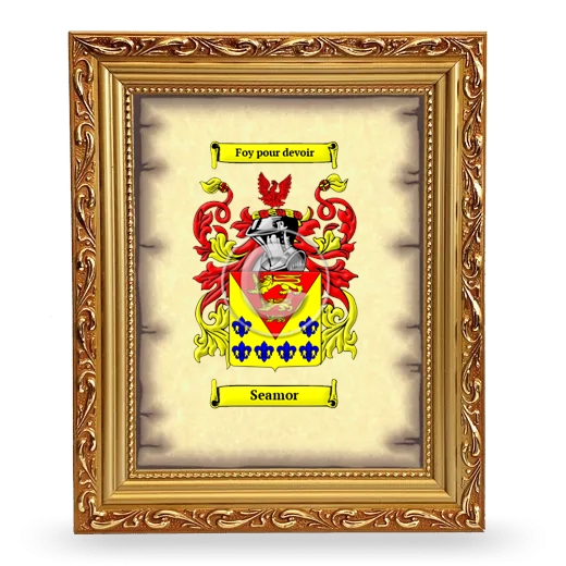 Seamor Coat of Arms Framed - Gold