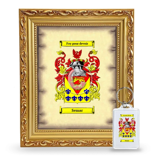 Semar Framed Coat of Arms and Keychain - Gold