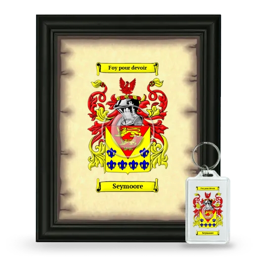 Seymoore Framed Coat of Arms and Keychain - Black