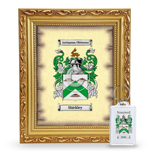 Shickley Framed Coat of Arms and Keychain - Gold