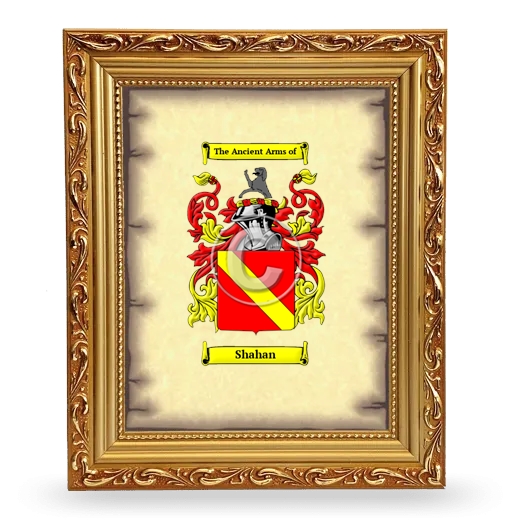 Shahan Coat of Arms Framed - Gold