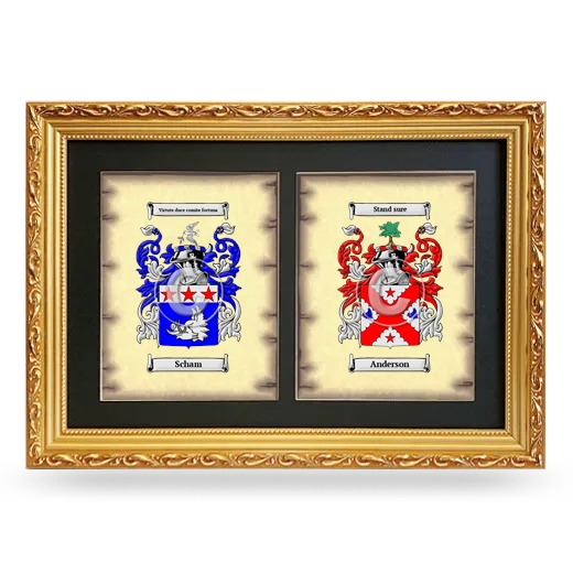 Double Coat of Arms Framed - Gold