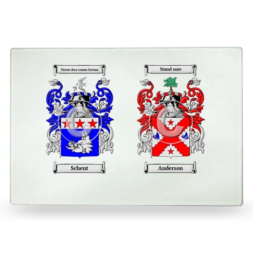 Double Coat of Arms Glass Cutting Board