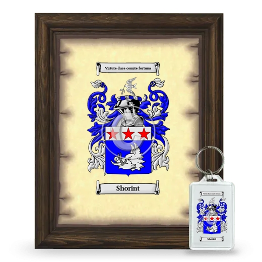 Shorint Framed Coat of Arms and Keychain - Brown