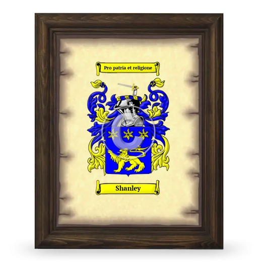 Shanley Coat of Arms Framed - Brown