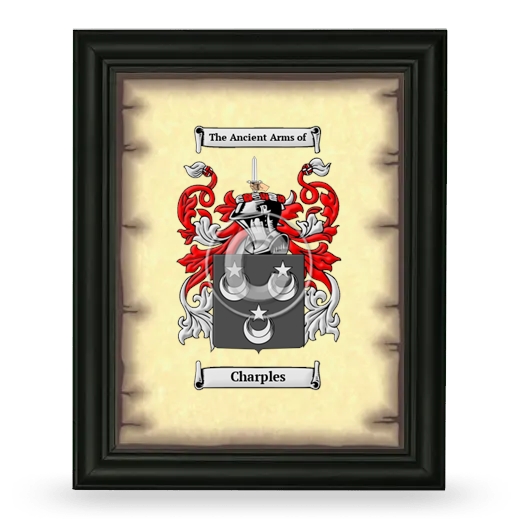 Charples Coat of Arms Framed - Black