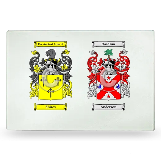 Double Coat of Arms Glass Cutting Board