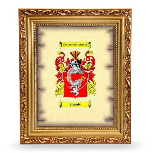 Sheedy Coat of Arms Framed - Gold