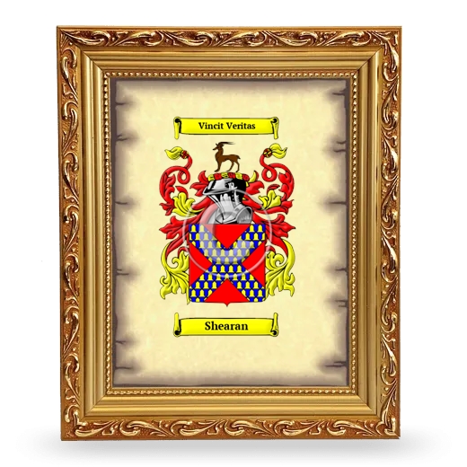 Shearan Coat of Arms Framed - Gold