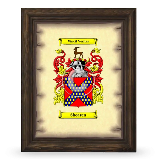 Shearen Coat of Arms Framed - Brown