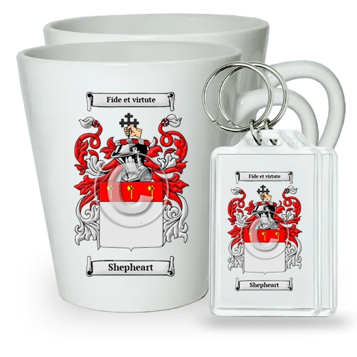 Shepheart Pair of Latte Mugs and Pair of Keychains