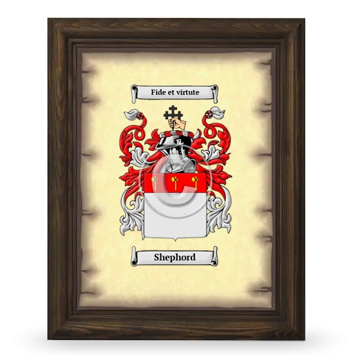 Shephord Coat of Arms Framed - Brown