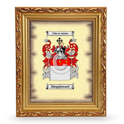 Sheppheeard Coat of Arms Framed - Gold