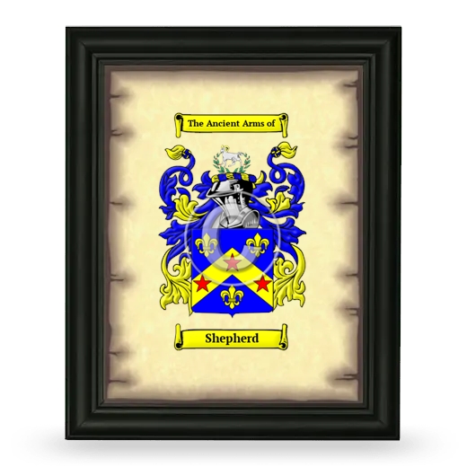 Shepherd Coat of Arms Framed - Black