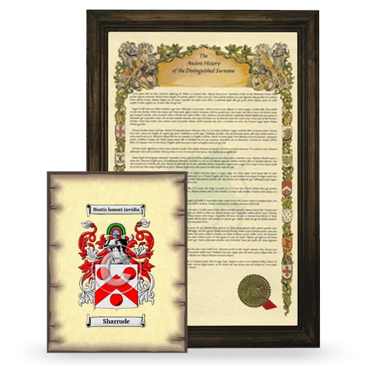 Sharrude Framed History and Coat of Arms Print - Brown