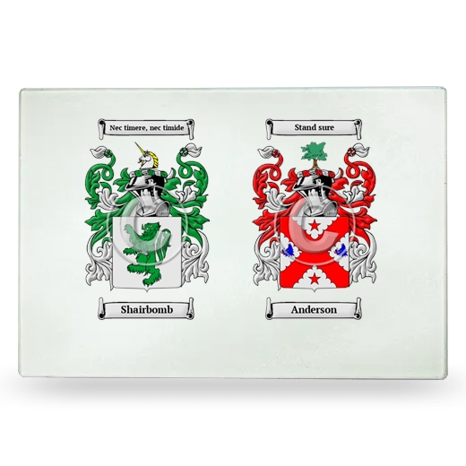 Double Coat of Arms Glass Cutting Board