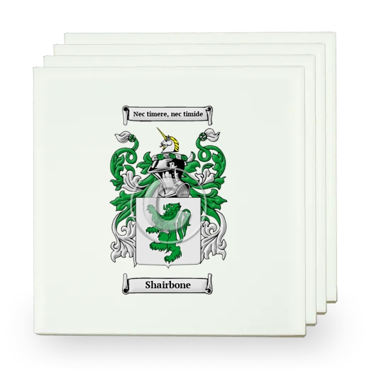 Shairbone Set of Four Small Tiles with Coat of Arms