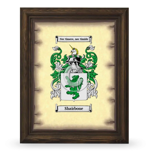 Shairbone Coat of Arms Framed - Brown