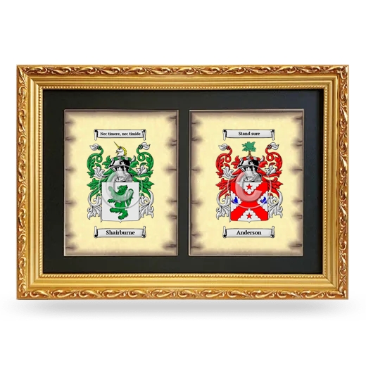 Double Coat of Arms Framed - Gold