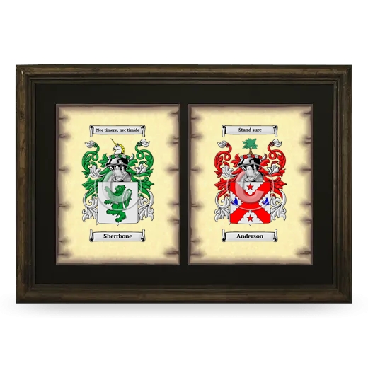 Double Coat of Arms Framed - Brown