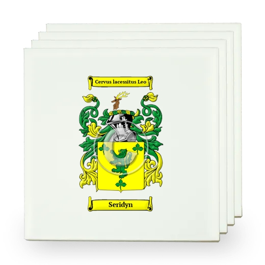 Seridyn Set of Four Small Tiles with Coat of Arms