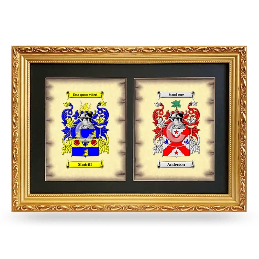 Double Coat of Arms Framed - Gold