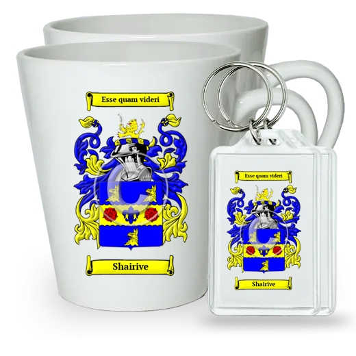 Shairive Pair of Latte Mugs and Pair of Keychains