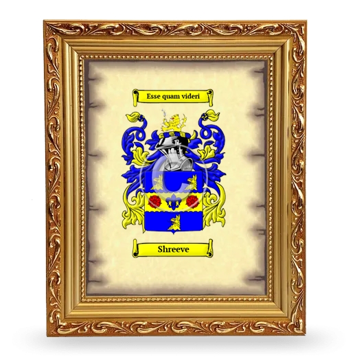 Shreeve Coat of Arms Framed - Gold