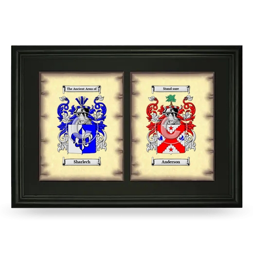 Double Coat of Arms Framed - Black