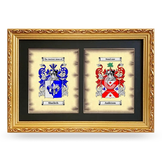 Double Coat of Arms Framed - Gold