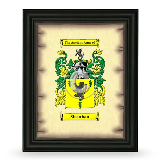 Shearhan Coat of Arms Framed - Black