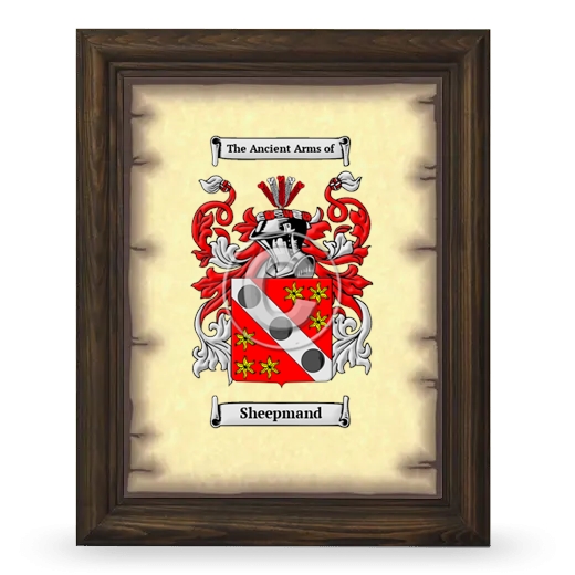 Sheepmand Coat of Arms Framed - Brown