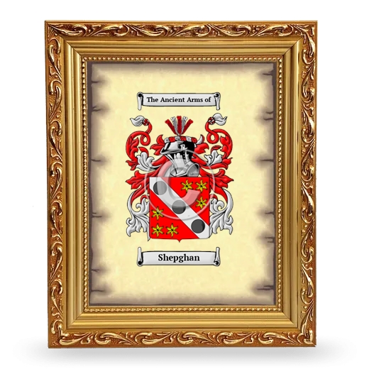 Shepghan Coat of Arms Framed - Gold