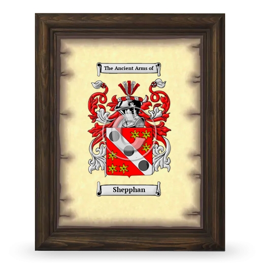 Shepphan Coat of Arms Framed - Brown