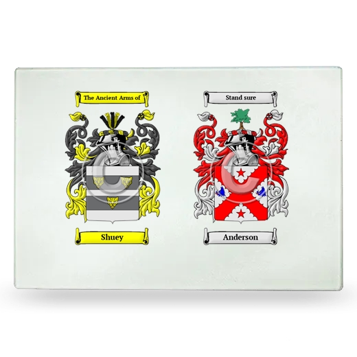 Double Coat of Arms Glass Cutting Board